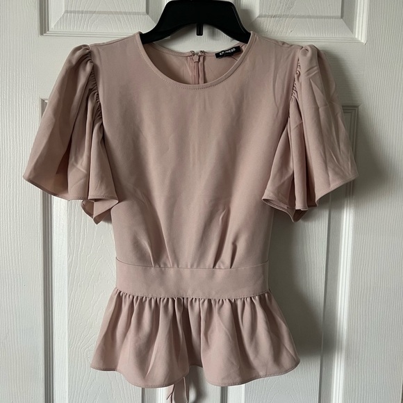 Express Tops - Express Women's Pink Peplum Blouse Top